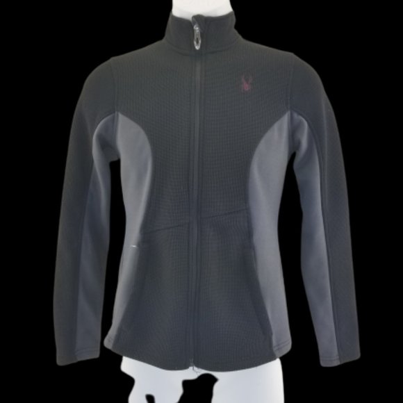 Spyder Jacket Woman’s Size Small Zip Front Black F - Picture 1 of 5
